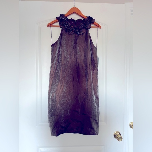 NWT London Times Sleeveless Ruffle Neck Dress - Picture 1 of 7